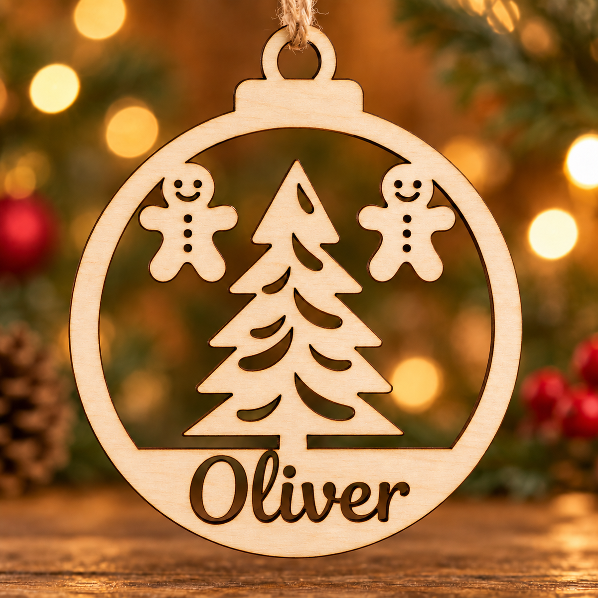 Personalised Gingerbread Christmas Tree Bauble