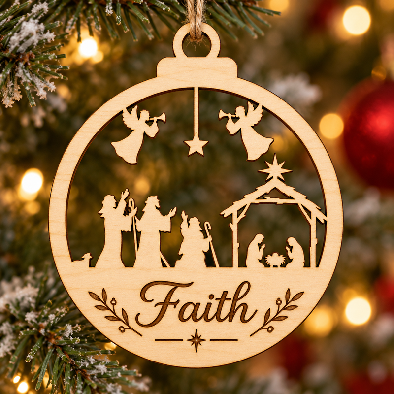 Personalised Nativity Christmas Bauble