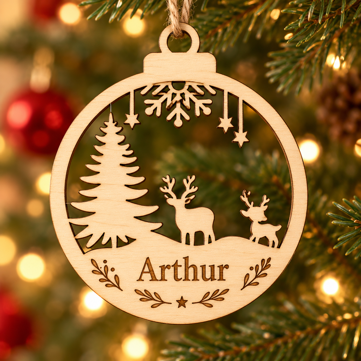 Personalised Reindeer Family Christmas Bauble