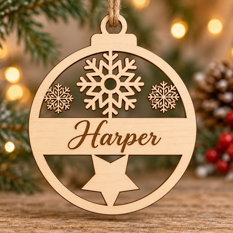 Personalised Snowflake Name Christmas Bauble