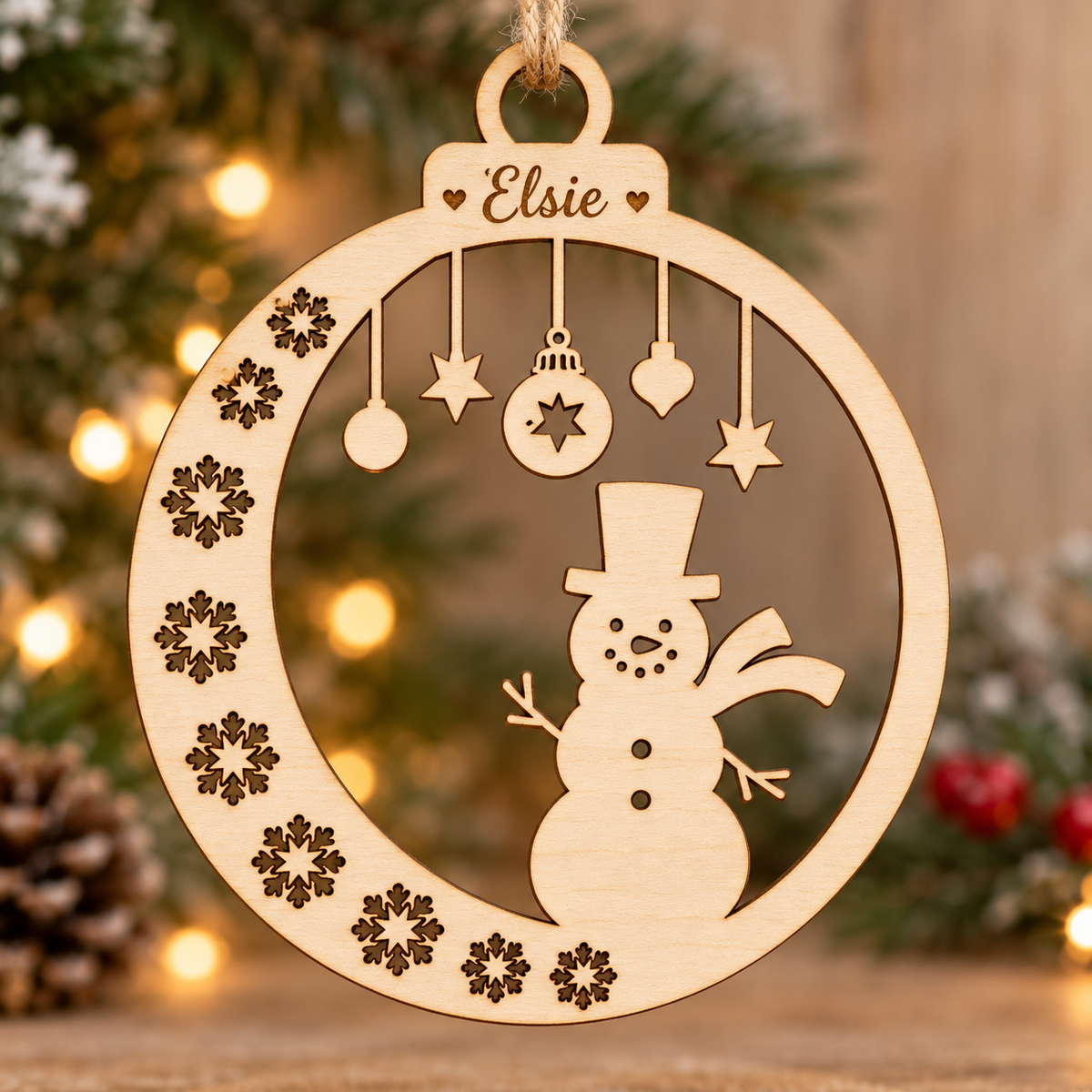 Personalised Snowman Christmas Bauble
