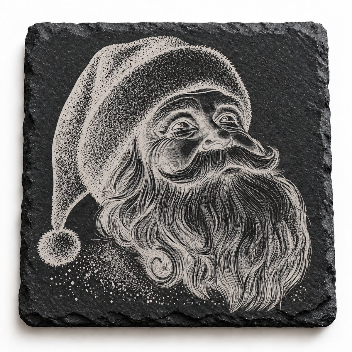 Sketch Santa Christmas Slate Coaster