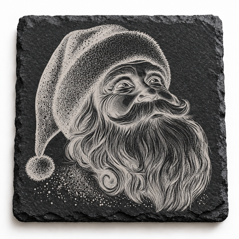 Sketch Santa Christmas Slate Coaster